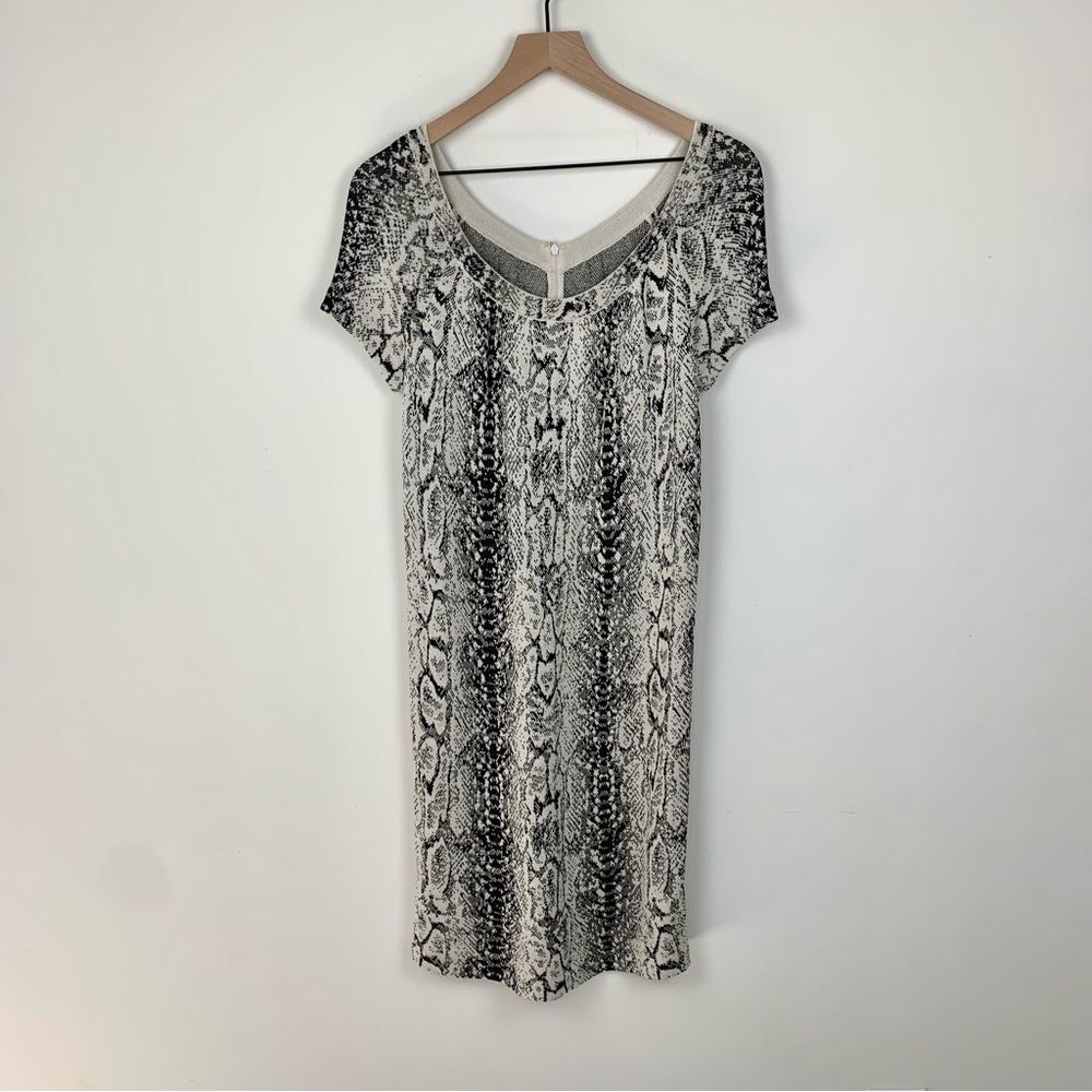 St. John Collection Snake Print Short Sleeve Knit Dress, 4